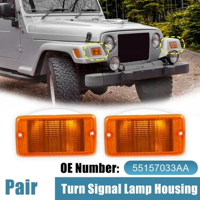 Par de carcasas de lámpara de señal de giro izquierda y derecha para Jeep Wrangler 2001-2006 Foto 1 de 4