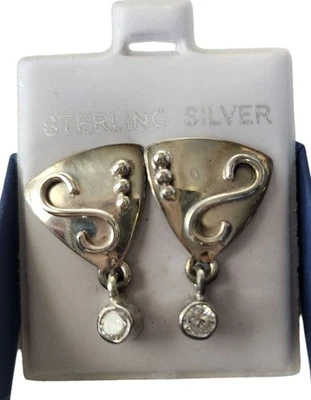 Pendientes Diamantes Laboratorio Poste Gota Plata 4.8 gr Jerry & Fran Harr Hechos a Mano Foto 1 de 4