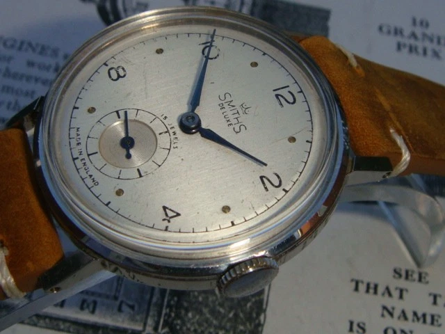 Smiths rare spec vintage mens mans GB made watch 50s 60s stunning dial & SS case - Image 1 of 4