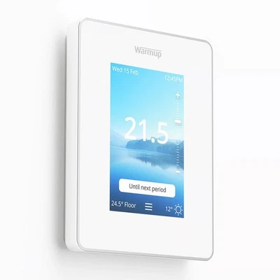 Warmup 6iE-01-BP-LC Wifi Thermostat Controller White Touchscreen Underfloor Heat - Image 1 of 3