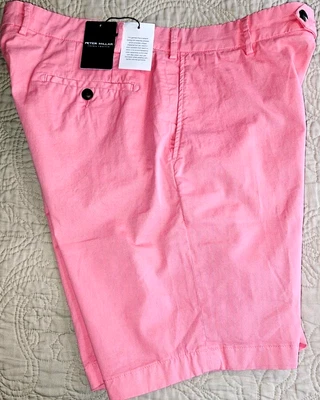 NUEVO PETER MILLAR, HOMBRE 36W, CONCORDE PRENDA TEÑIDA ROSA🩷PANTALONES CORTOS DE ALGODÓN, PRECIO DE VENTA SUGERIDO POR EL FABRICANTE $140 Foto 1 de 4