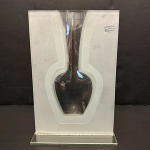 Mglass In-fusao Kunstglas Vase matt klar modern Marinha Grande ~ 11,75" H - Bild 1 von 7