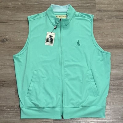 Chaleco de golf Donald Ross logotipo en el pecho calle cremallera completa medio verde nuevo con etiquetas B Draddy Foto 1 de 4