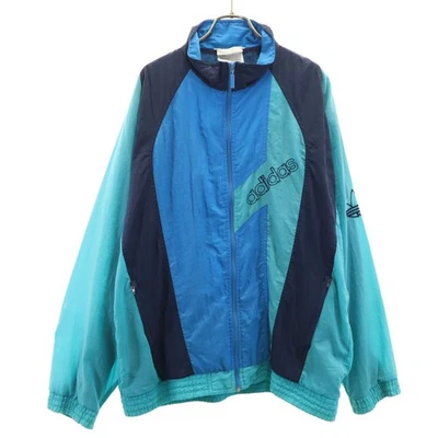 Adidas anos 80 vintage logotipo Trefoil corta-vento sistema verde M masculino - Imagem 1 de 4
