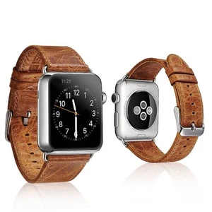 40/44/41/45mm iWatch Retro Leather Band Strap for Apple Watch 9  8 7 6 5 4 3 SE - Picture 1 of 18