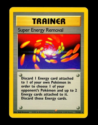1999 Pokemon SUPER ENERGY REMOVAL Base Set INK ERROR Misprint RARE Card 79/102 - Image 1 of 3