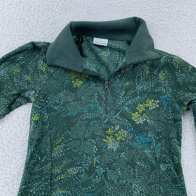 Suéter polar Columbia para mujer XS verde cuarto cremallera pulóver estampado integral Foto 1 de 4
