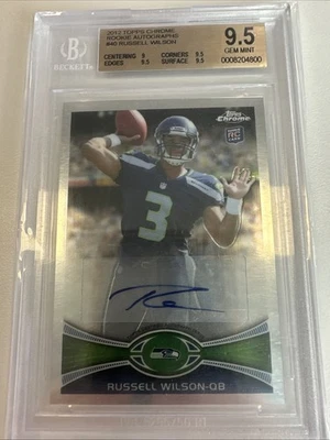 Russell Wilson 2012 Topps cromo 40 radiocontrol automático BGS 9,5 10 automático Foto 1 de 2