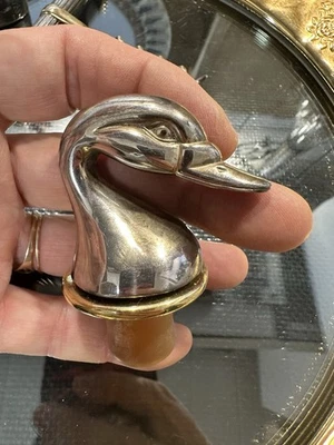 Flaschenverschluss Entenkopf versilbert, Wein Flaschenstopfen Vintage Bar Deko - Bild 1 von 4