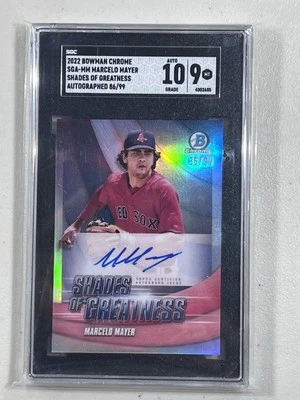 2022 Bowman Shades Of Greatness Marcelo  Mayer Auto 86/99 SGC 9 Auto 10 - Image 1 of 2