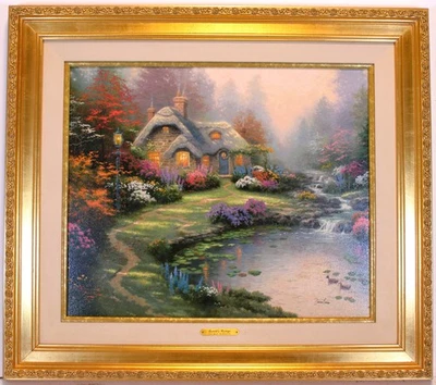 托马斯·金凯德帆布手签 VERSO 编号 EVERETTE'S COTTAGE 突出 — 第 1/4 张图片