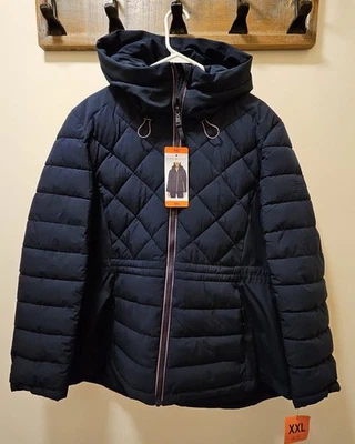 Tommy Hilfiger Youth XXL Hooded Puffer Coat In Navy Blue New with Tags - Image 1 of 4