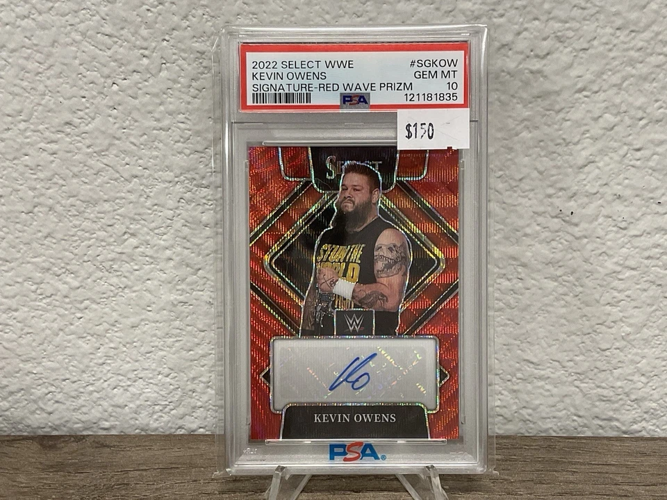 2022 select WWE kevin owens #sgkow gem mt 10 signature-red wave prizm auto - Image 1 of 2