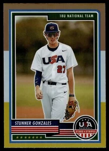 2023 Panini Stars & Stripes STUNNER GONZALES BRONZE SILVER & GOLD PRIZM #8 - Picture 1 of 2