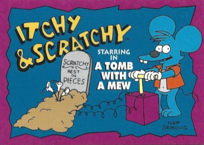 1994 SKYBOX THE SIMPSONS ITCHY AND SCRATCHY #I I4/54 BONGO TRADING CARD - Image 1 of 4