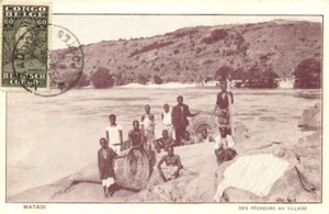 Postal belga congo, MATADI, pescadores en el pueblo (1930) - Imagen 1 de 2