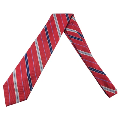 Corbata a rayas Hickey Freeman 59" x 3,75" seda hombre Foto 1 de 4