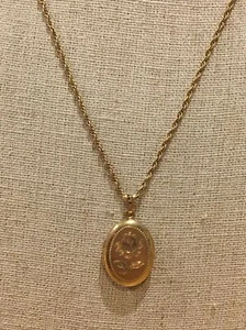 14k G.F Locket 1/20 12k G.F Rope chain - Picture 1 of 6