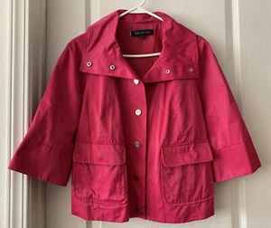 EUC Anne Klein Fuchsia Pink Snapped Cropped Jacket Woman’s Size Medium - Picture 1 of 9