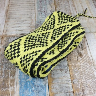 AFGHAN SLIPPER SOCKS SMALL - Hand Knit with leather yellow cross - Image 1 of 3