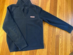 Vineyard Vines Whale navy blue FLEECE PULLOVER coat jacket boys pink sweater XS - Picture 1 of 2