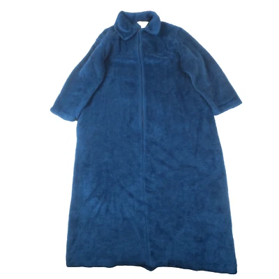 Vintage Sears At Home Wear Robe Blue Full Zip Lounger Comfy Cozy Warm Bathrobe - Image 1 of 4