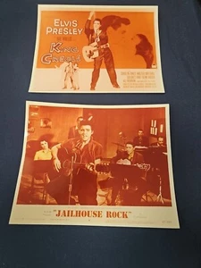 2 ELVIS PRESLEY - KING CREOLE + JAILHOUSE ROCK - GLOSSY MOVIE LOBBY CARDS 8"×10" - Picture 1 of 5