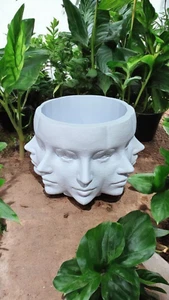 Maceta Multi-Face Polyface - Impresa en 3D con 9 Caras Humanas, Varios Colores - Imagen 1 de 5