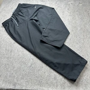 Nike Windbreaker Track Pants Men 2XL Black 32" Ankle Adjustable Solid - Picture 1 of 20