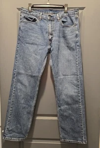 Levi's 505 Red Tag Jeans Men's Adult Size 36 x 32 Straight Fit Medium Wash - Picture 1 of 16