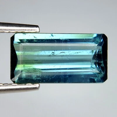 1.95 Cts EXQUISITE EMERALD CUT NATURAL INDICOLITE BLUE TOURMALINE LOOSE GEMSTONE - Image 1 of 3