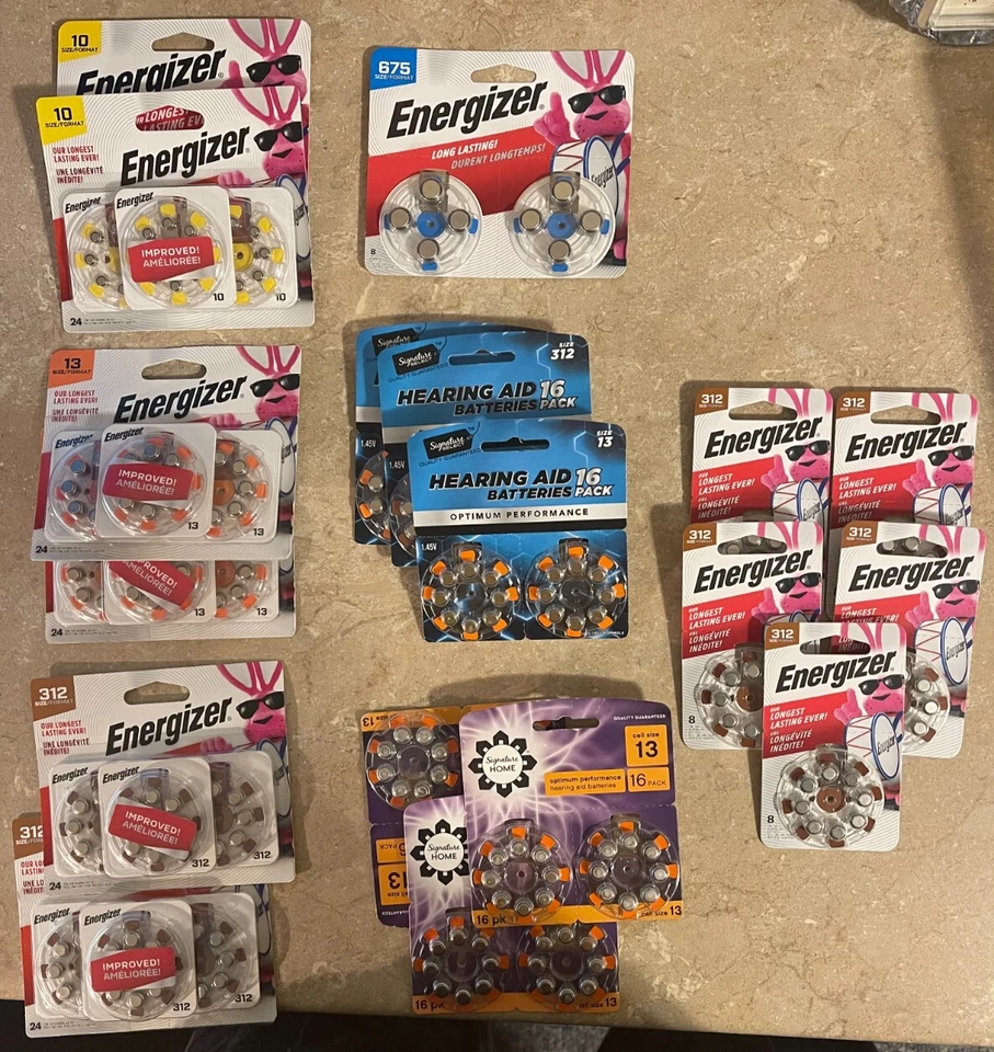 Assorted List of Energizer 312, 10, 13, 675 Hearing Aid Batteries - Image 1 of 1