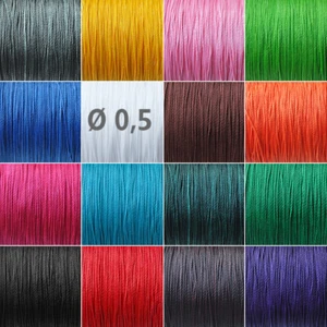 Ø 0,5 mm/100 metros poliéster encerado hilo cuentas hilo cordón macramé - Imagen 1 de 8