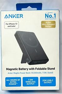 Anker - MagGo Magnetic Power Bank with Kickstand (10000mAh, 20W) - Black