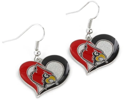 LOUISVILLE - SWIRL HEART LOGO - DANGLE EARRINGS - BRAND NEW - CCP-ER-245-120 Cover