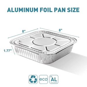 8 X 8 Aluminum Foil Pans with Lids(10Count),Foil Pans and Foil Lids,Recyclabl... - Picture 1 of 1