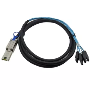 External Mini SAS 4x 26Pin SFF-8088 to SATA Cable for Controller to Hard Disk 1m - Picture 1 of 7