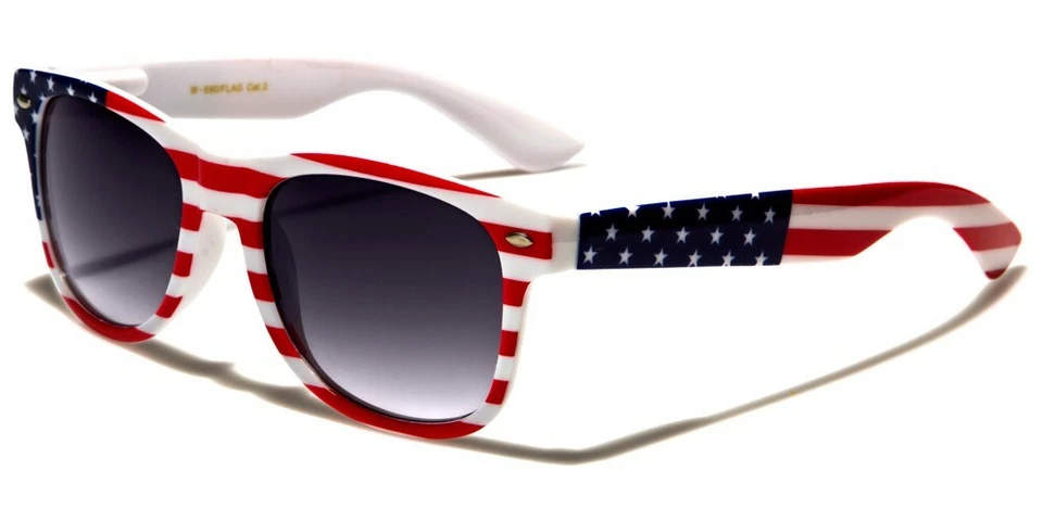 GAFAS DE SOL EE. UU. Marco Blanco Sólido / con Estrellas y Rayas Bandera Foto 1 de 1