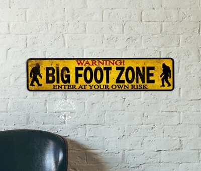 Warning Bigfoot Zone Sign Bigfoot Yeti Skunk Ape Grassman Decor 104182001061 - Image 1 of 4