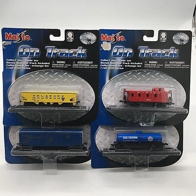 Combo de 4 coches MAISTO On-Track rueda libre fundida a presión. Cisterna, Caboose, D&H, B&O482672 Foto 1 de 4