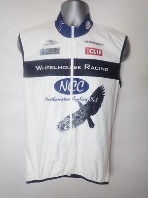Vomax Cycling Vest Mens L White Full Zip Logo Northampton Cycling Cliff Bar - Image 1 of 4