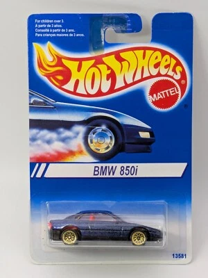 Tarjeta internacional vintage Hot Wheels BMW 850i azul con encaje dorado #255 medalla de oro Foto 1 de 4