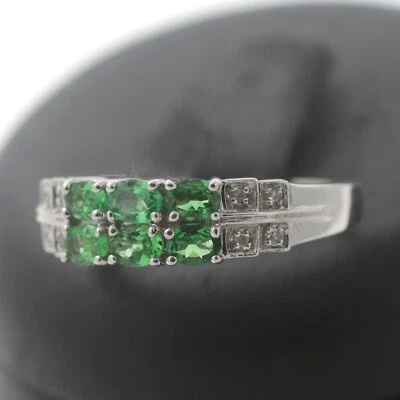 Diamant Peridot Ring 375 Gold 9 Kt Weißgold Edelstein Wert 800,- - Bild 1 von 4