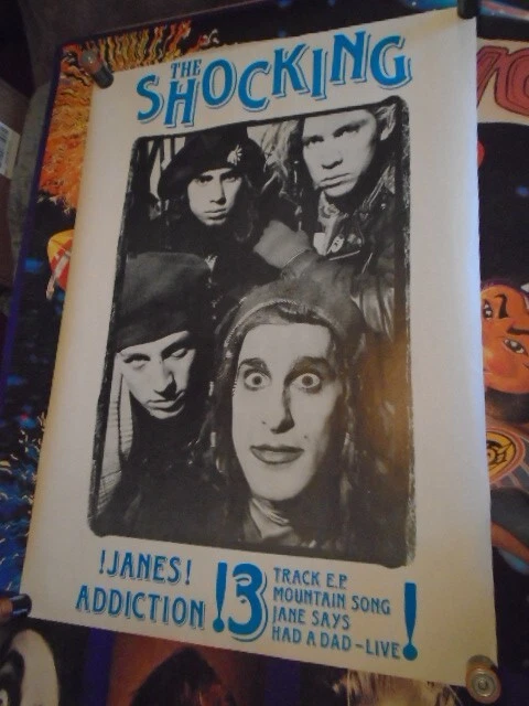 RARE PROMO Jane's Addiction POSTER Shocking E.P. 1989 Perry Farrell Dave Navarro - Image 1 of 1