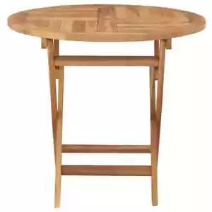 Outdoor Round Dining Table Wooden Folding Weather Resistant Garden Furniture - Picture 1 of 9