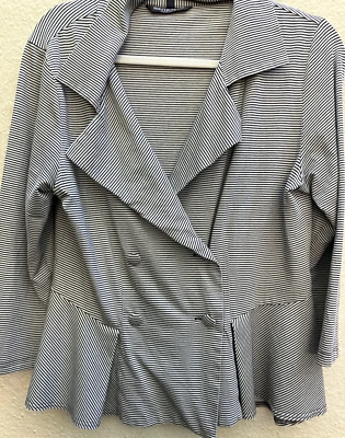 VTG Marimekko Ritva Falla Striped Jacket/Button Shirt/Top Cotton Blend Peblum - Image 1 of 4