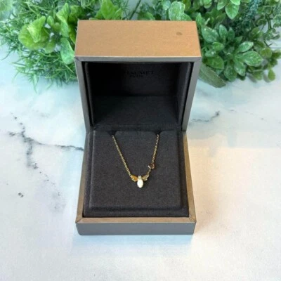 Chaumet Attrape Moi 钻石石榴石贝壳 18k 黄金蜜蜂吊坠项链 — 第 1/4 张图片