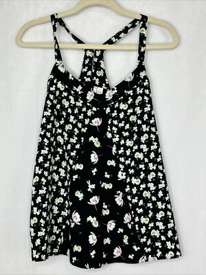 Lauren Conrad Floral Top Womens Sleeveless Boho Prairie V-Neck Strappy Size XS - Image 1 of 4