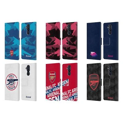 ARSENAL FC CREST AND GUNNERS LOGO LEATHER BOOK CASE FOR MICROSOFT NOKIA PHONES - Image 1 of 4