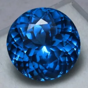 Natural Unheated Brazil Blue Aquamarine Round Cut 20 Ct Certified Loose Gemstone - Picture 1 of 4
